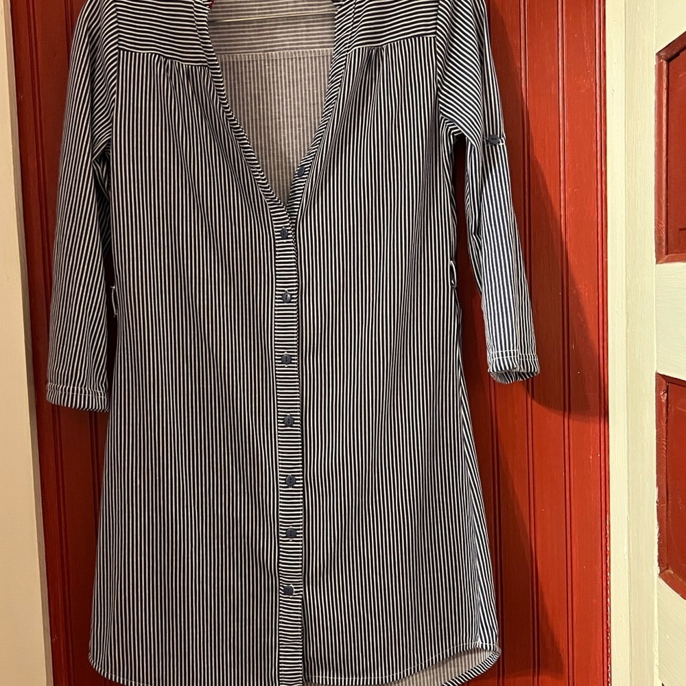 Passport Black and White Striped Long Sleeve S